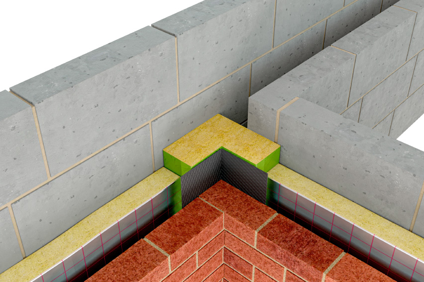 ARC Party Wall DPC providing firestopping at a party wall detail, installed in an L shape.