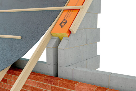 ARC T barrier Pitched Roof - fire stopping at the roof of a party wall cavity of masonry constructions.